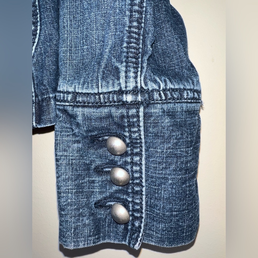 Y2K Massini Denim Blazer Jacket Fitted Jean Jacket Size M - Picture 4 of 11